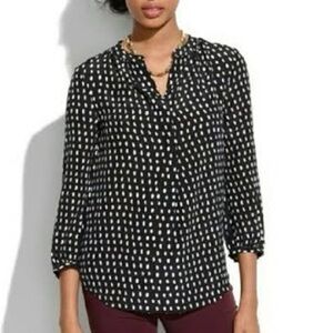 Madewell Silk Poet Paint Dot Blouse Graphic XS